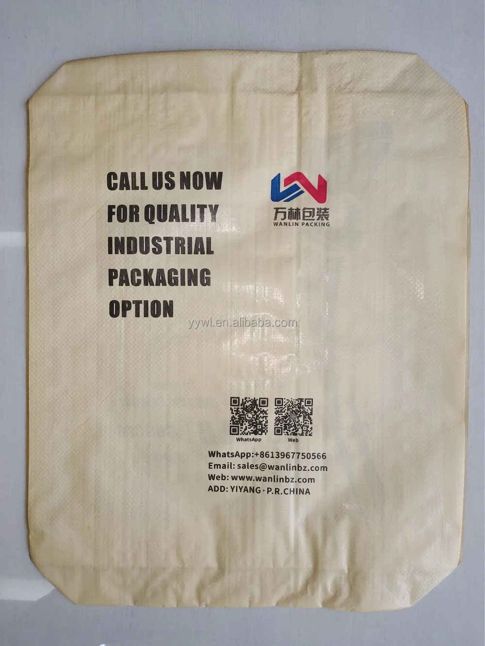 Hot sale 20kg 25kg 40kg 50kg Wpp portland cement bag pp package manufacturer