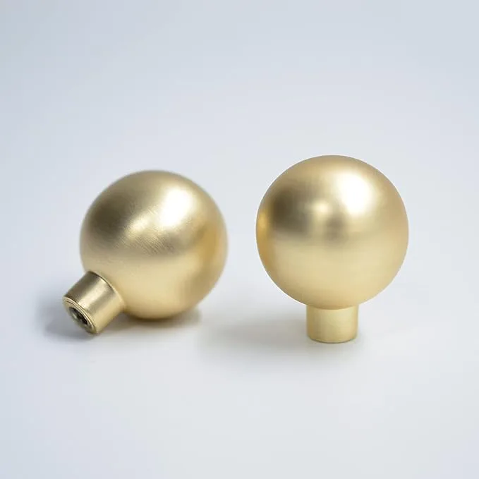 Brushed Solid Brass Ball Shape Funiture Dresser Knob Gold Kitchen Cabinet Drawer Knobs for Furniture Cabinet Cupboard Door