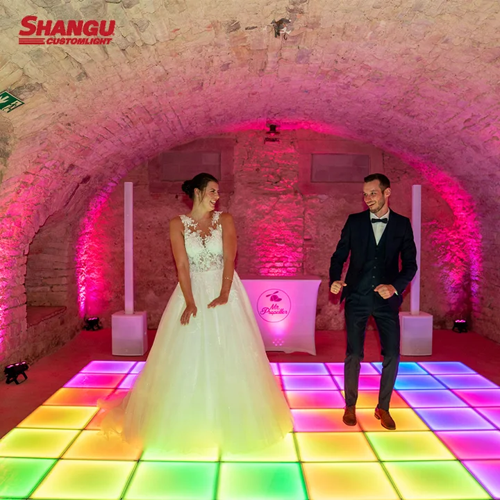 IP67 Outdoor RGB Dance Tiles Panels Portable Glass DMX RGB Color 3d Infinity Mirror Led Dance Floor