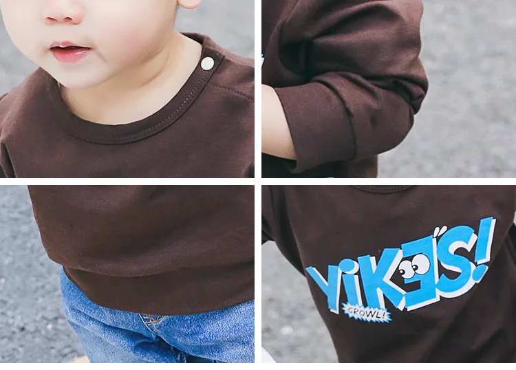 
Q2-baby Custom Casual Appliques Collarless Cotton T Shirt For Baby Boys 