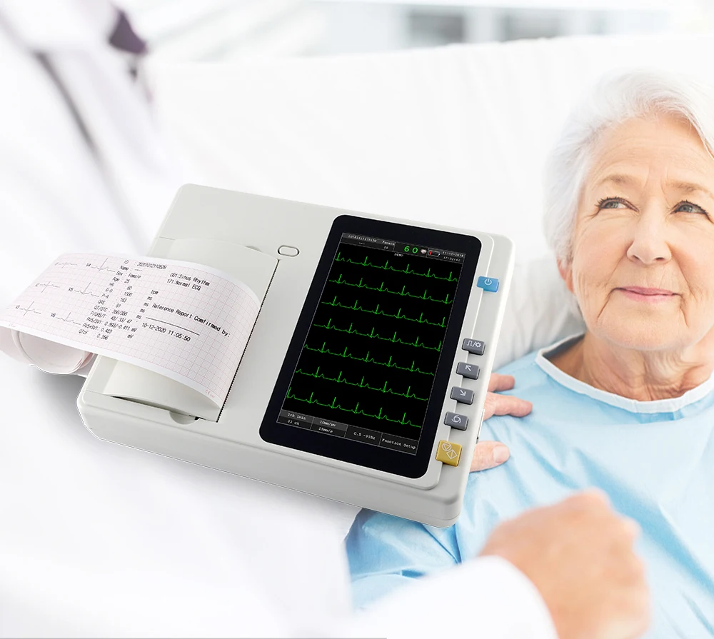 Производитель 3-канальный электрокардиограф CE Цифровой ЭКГ электрокардиограммы Портативный 12 шт. 3 канала