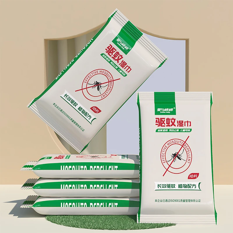 Custom Last Up to 4 Hours Natural Formula Mosquito Repellent Wet Wipes
