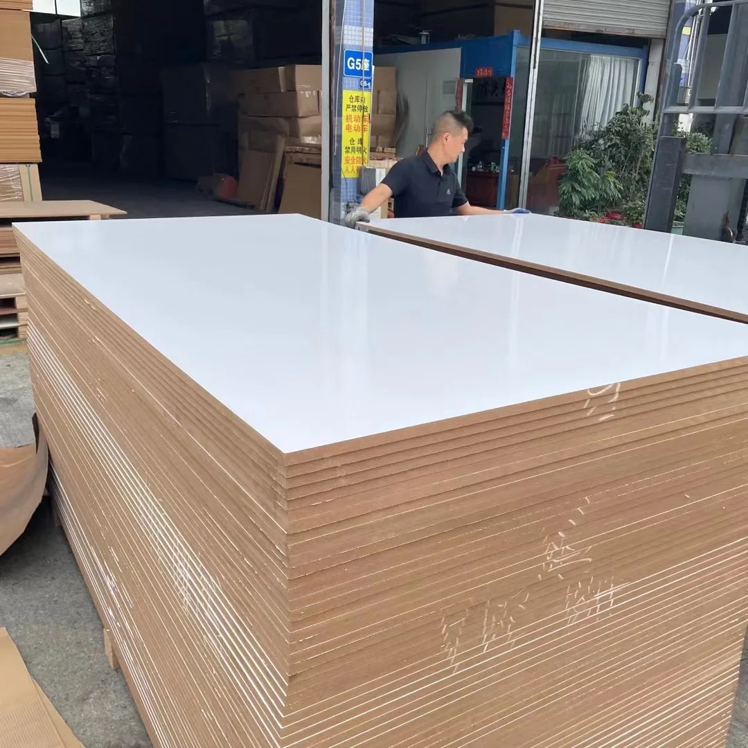 QIXIONG 2023 Mdf Marble Sheet Furniture White Melamine 1220*2440*18mm Super High Gloss Matte Pet Laminated MDF