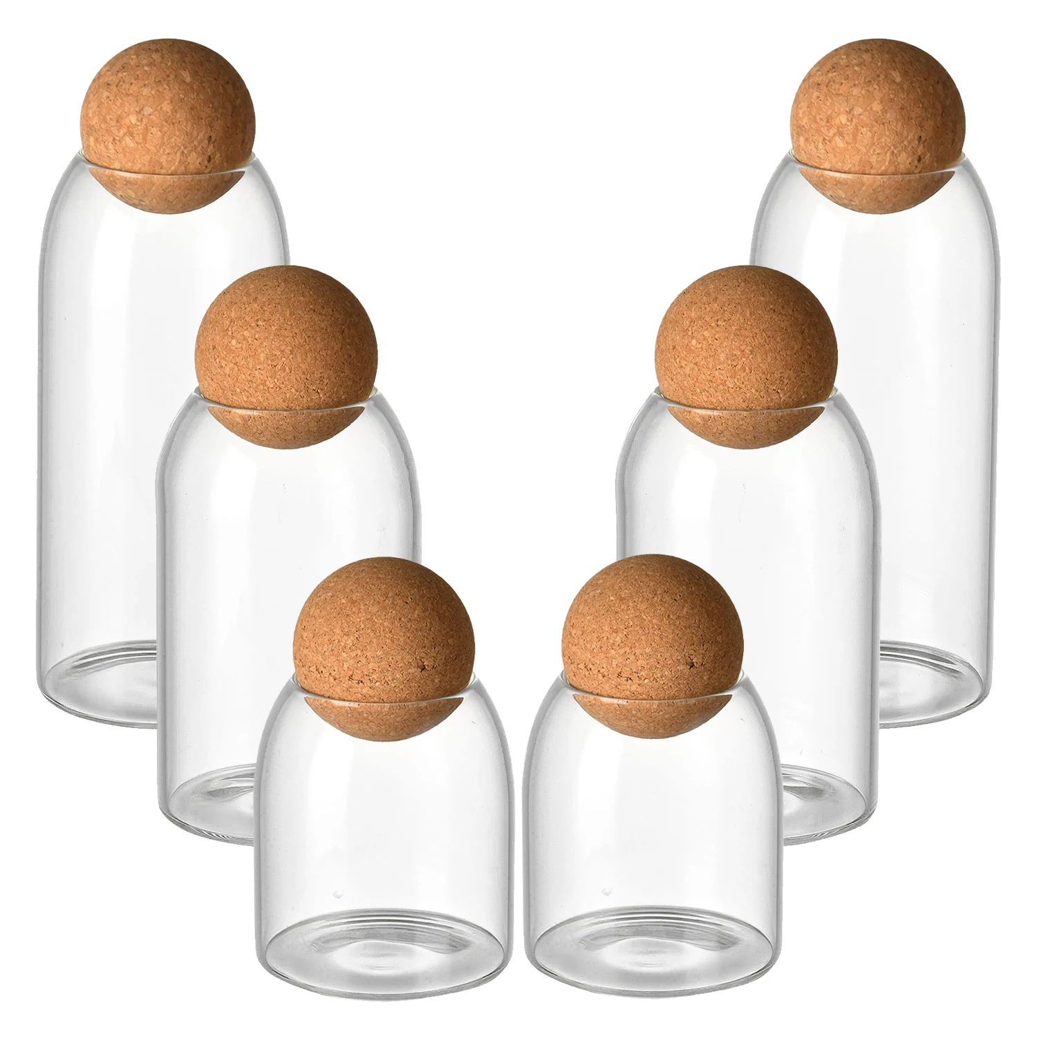 Cheap Wholesale Price 500ml 800ml 1200ml Beverage Storage Containers Glass Jar With Cork Bamboo Lid