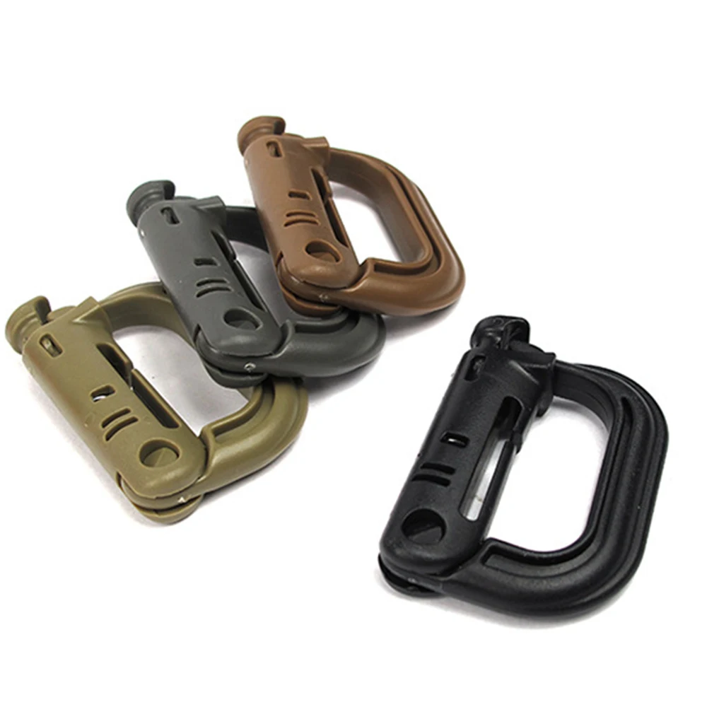 Tactical Molle Plastic Hook Carabiner Outdoor Hiking D-ring Quick Release Buckle Backpack Hooks Snap Clip Keychain