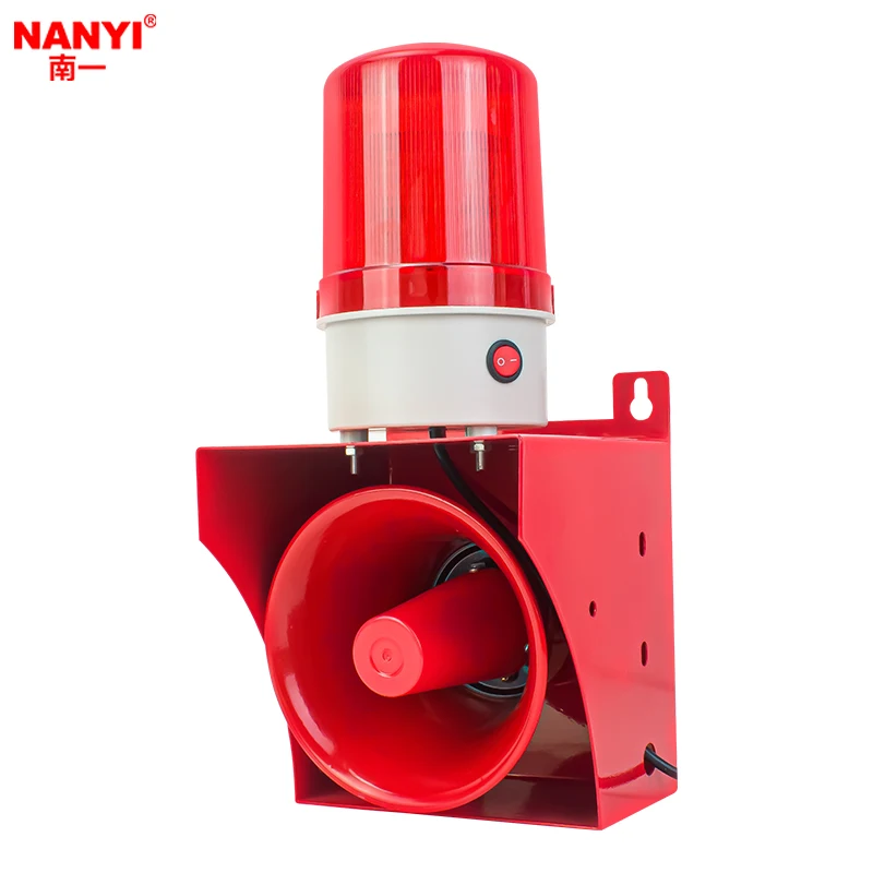 High decibel wireless remote control sound and light alarm NYGA-01 with a volume of around 120 decibels and a strobe light alarm