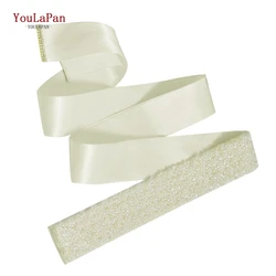 YouLaPan S20 Handmade Beaded Belts Ivory Dense Pearl Wide Belts Bridal Wedding Waist Accessories Women Evening Dress Ribbon Sash