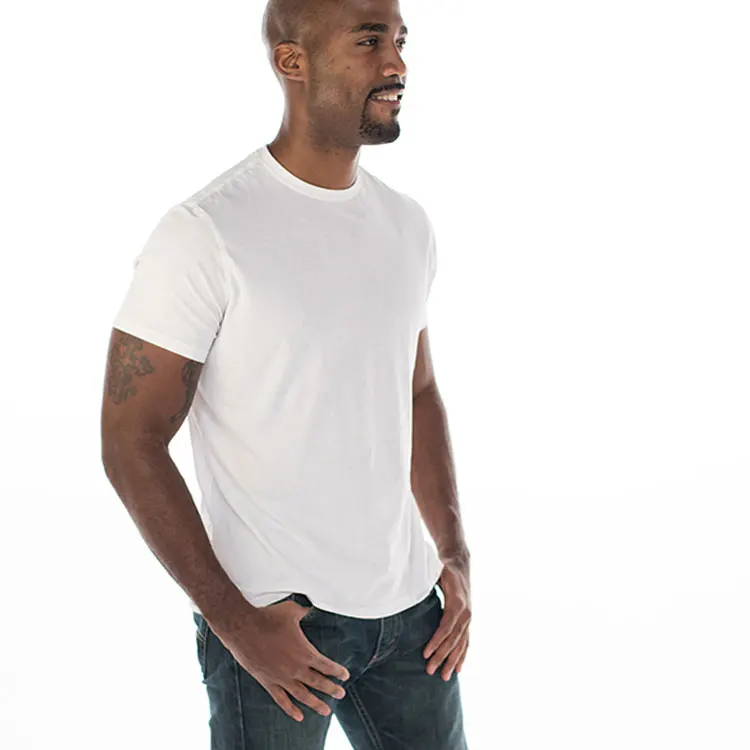 
Short Sleeve Plain Pima Cotton Mens Thick T Shirt 