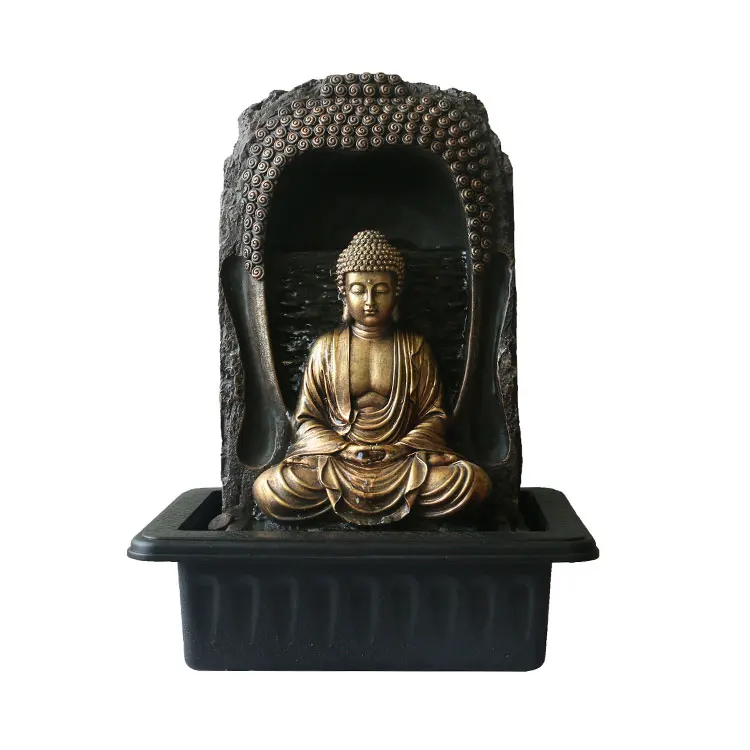 Оптовая продажа смолы для украшения дома, фэн-шуй, чайный фонтан Будды