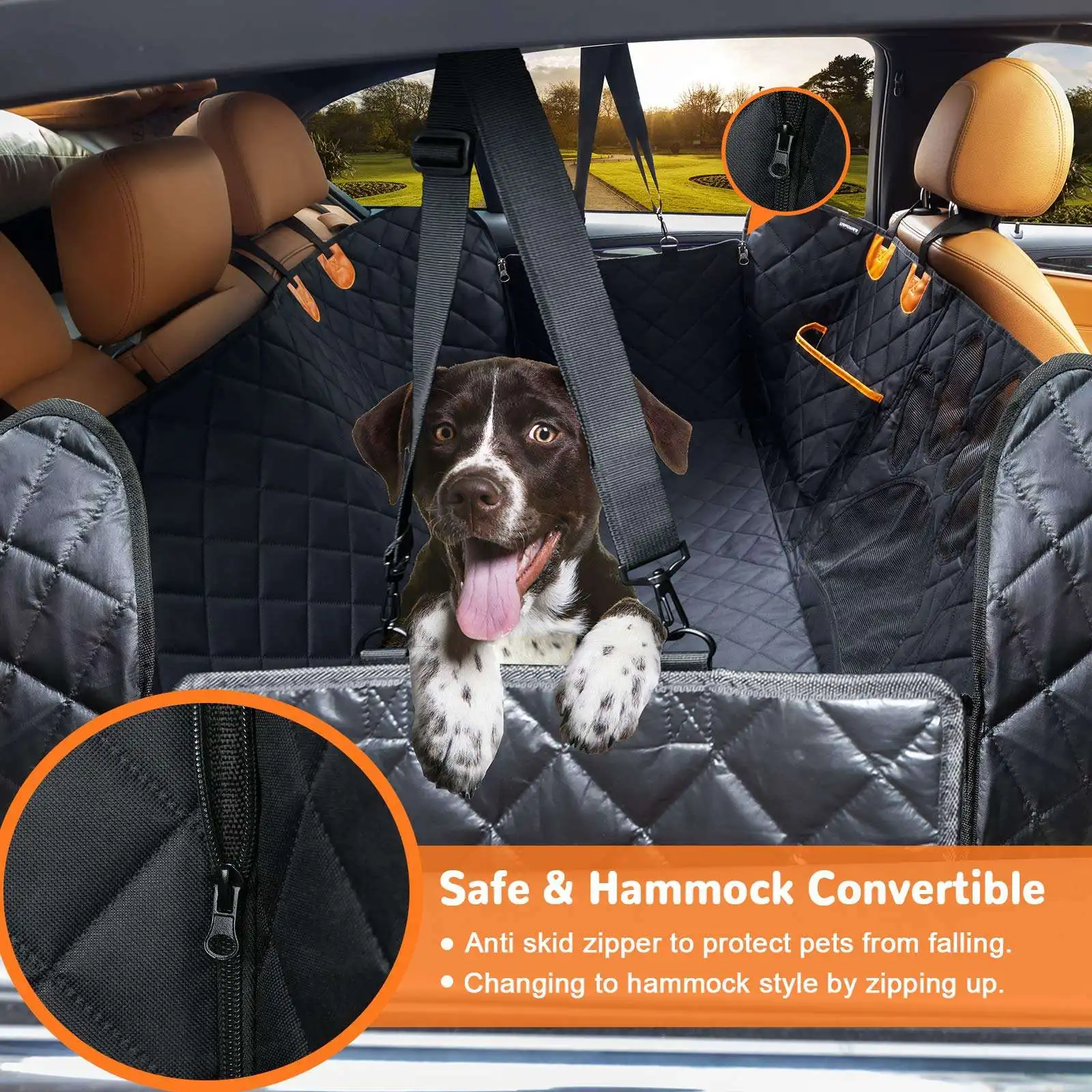 Dog Car Seat Cover for Back Seat Waterproof Scratchproof Dog Seat Covers for Cars with Side Protector