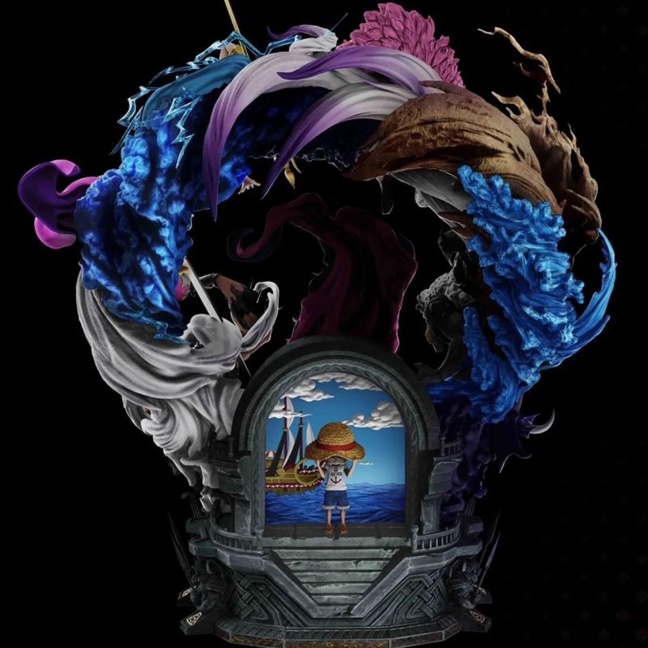 2023 New Pre-sale GK Luffy on the throne High Quality One Piece Figure  Doflamingo Luffy Fine Figure for Decoration Collection