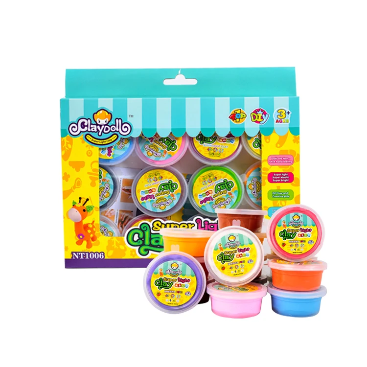 Color Box Funny Hot Sale Colorful Fluffy Diy Polymer Making Slime Clay Kit for Girls Boys Kids Unisex 5 to 7 Years 3 Years