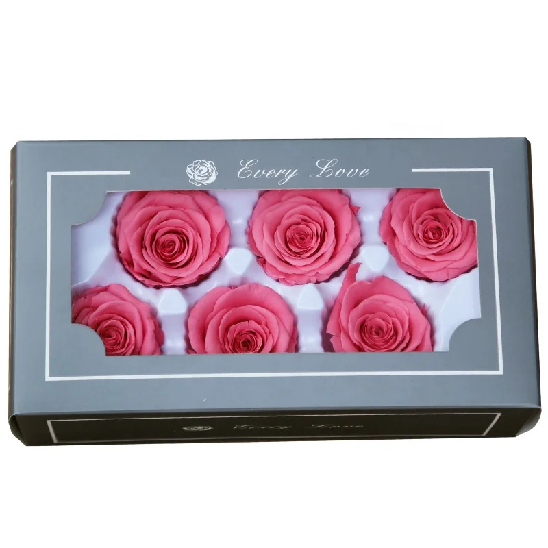 
A Grade Best Quality 5-6CM Rose Head Fresh Preserved Forever Eternal Roses With Low Price 