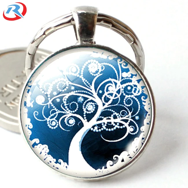 the Tree Of Restoration series Gemstone Dome Glass Metal Keychain/keychain