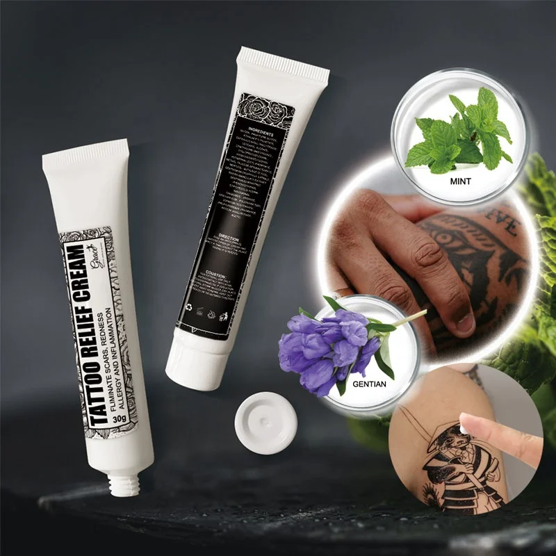 Custom Logo Relieves Pain Brightening Repairing Balm Ointment Tattoos Smoothing Healing Before Aftercare Tattoo Relief Cream