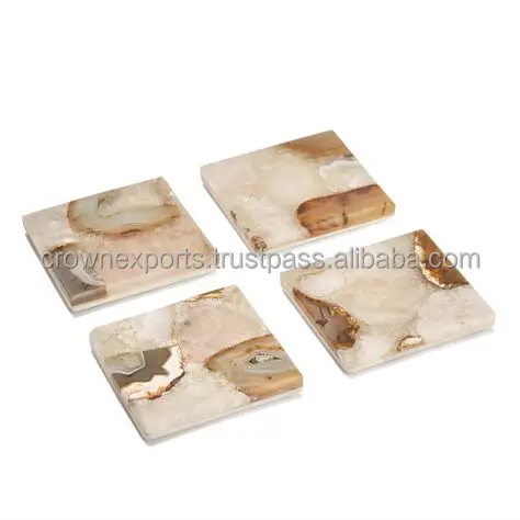 white irregular look marble coaster custom made option available granite style tea coffee ceramic cup and hot drink coaster mug
