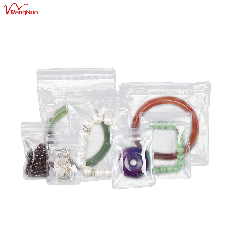 Custom Printing Thick Earring Packaging Zipper Bag PVC EVA PPE Plastic Zip Lock Bags Jewelry Pouch With Logo