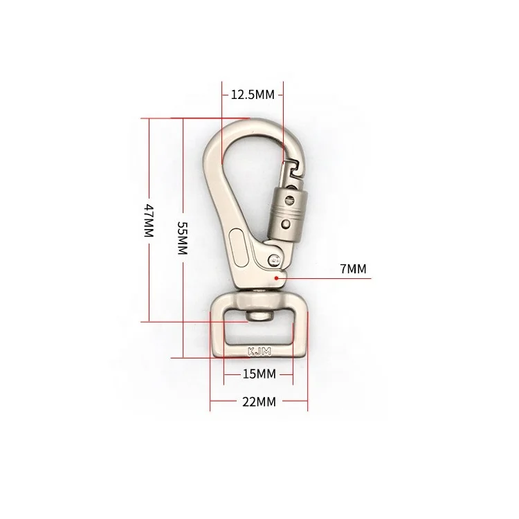 D Shape Metal Black Swivel Snap Hook Climbing Dog Leash Locking Aluminum Clip Swivel Carabiner