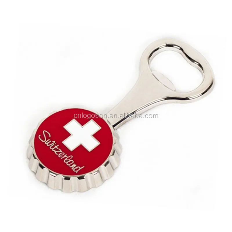 Manufacturer Switzerland Bottle Opener Fridge Magnet Metal Souvenirs Swiss Cowbell Fridge Magnet