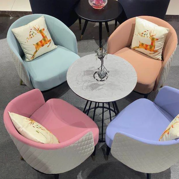 
Light luxury modern hotel cafe coffee restaurant dining chair sofa golden socks armchair 