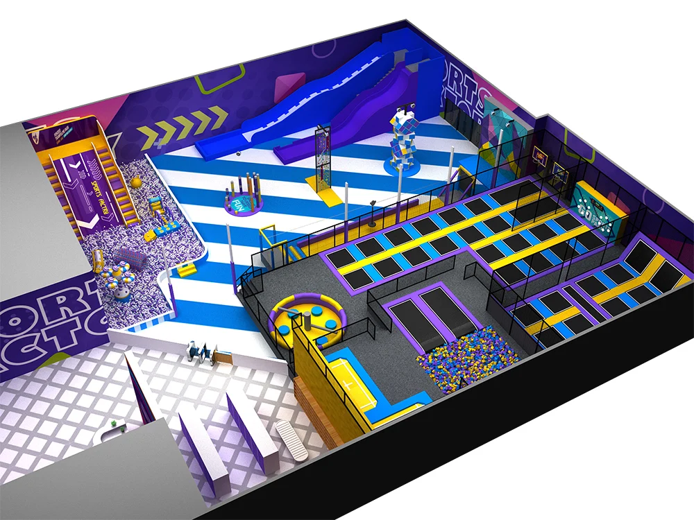 Pokiddo Customized 1688sqm Sports Factory Indoor Complex Trampoline Park