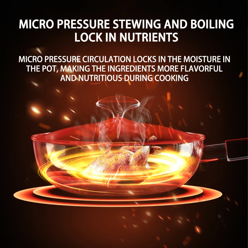 Flat Bottom Titanium Alloy Wok Pan Non Stick Utensils Kitchen Set Cooking Soup Pot