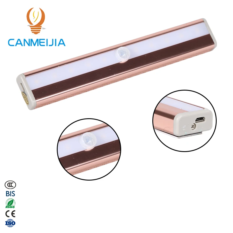 Led Sensor Lamparas USB Rechargeable Motion Wireless Cabinet Light With