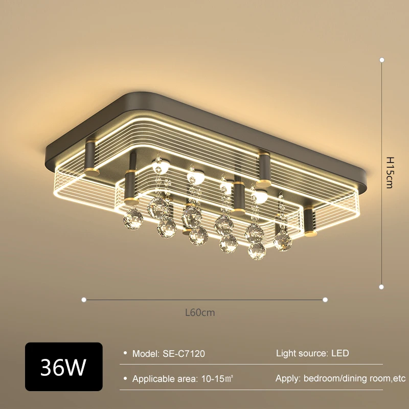 Creative Style Indoor Surface Mounted Decoration Luxury K9 Crystal Led Ceiling Light