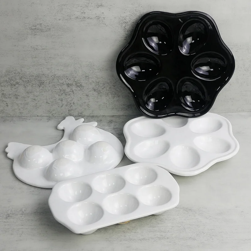 Sublimation Blanks Rooster Shape White Porcelain Egg Plates Breakfast Serving Plate Crockery Other Tableware