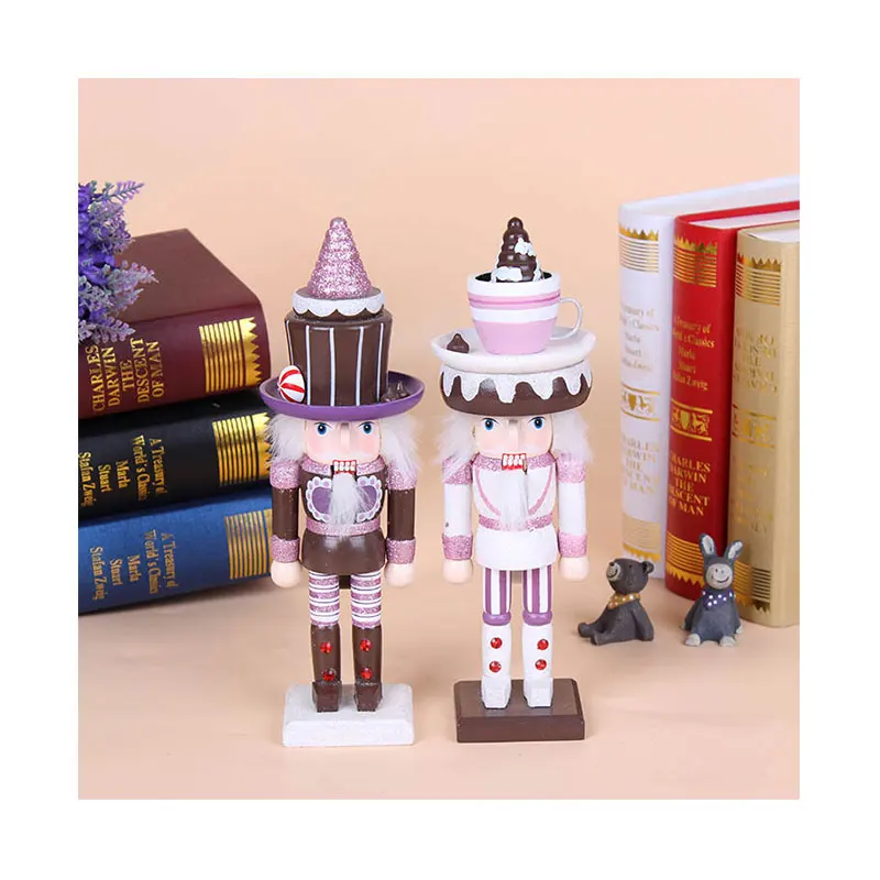 
Home decoration christmas festival gift nutcracker 26 cm statue cake man painted nutcracker gift 