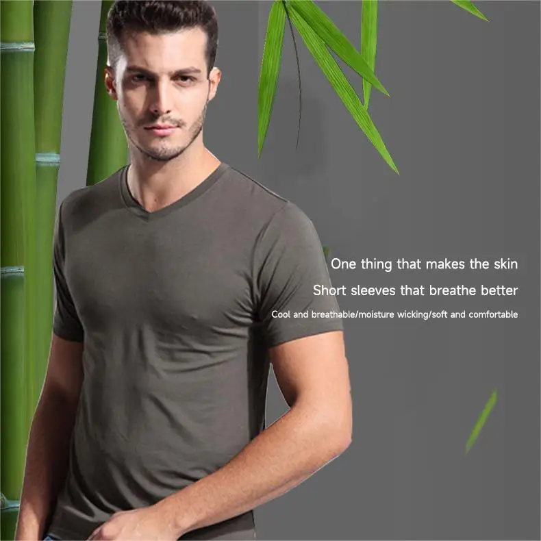 In Stock Custom Print Anti-Wrinkle Antibacterial Eco Friendly Oversized 95% Bamboo 5% Spandex Fabric Bulk Blank T-Shirt