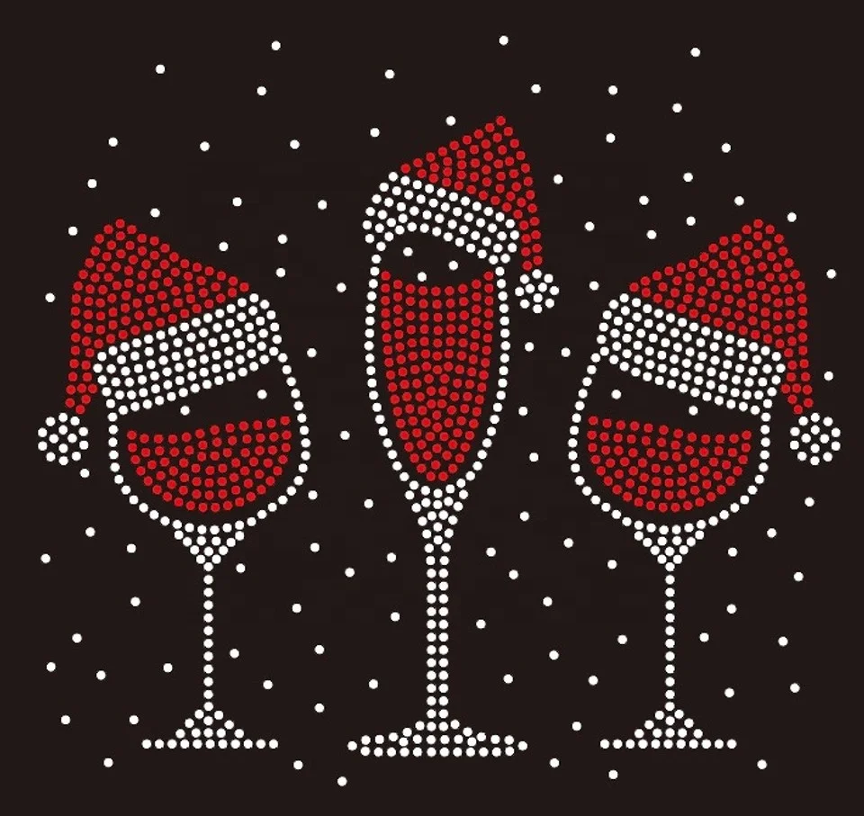 Custom Flatback Iron Patch Holidays Christmas Believe Rhinestone Heat Transfer Design for Clothes Shoes Bags shirts hoodies hat