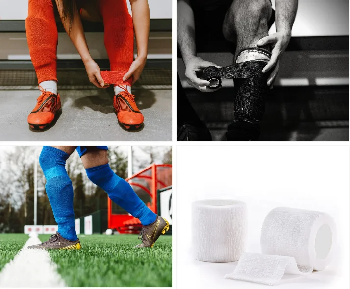 sports bandage football grip socks football tape non woven elastic bandage soccer training equipment grip socks soccer