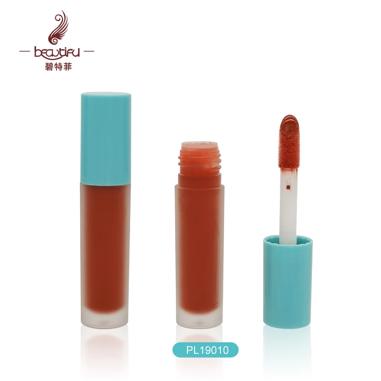 Empty 3.9g chubby size conclear/foundation plastic frosted clear bottle/tube/container with thicker rod/wand and big brush