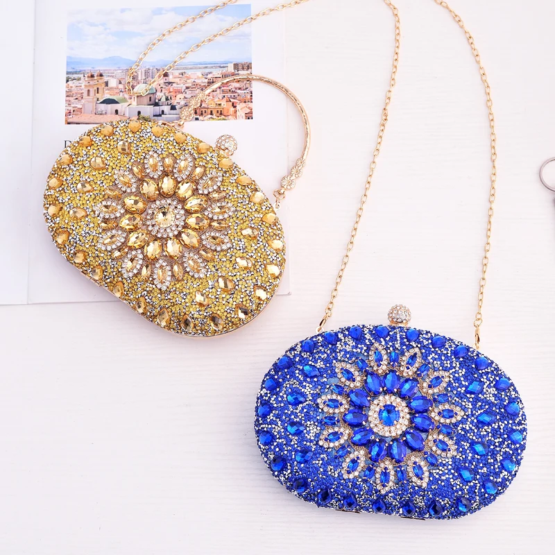 sunflower diamond buckle clutch evening bag dazzling crochet bags for women 2023
