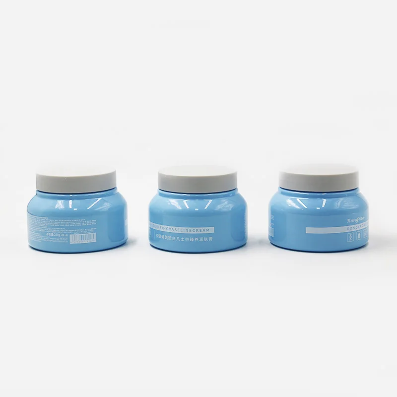 Plastic Jar PET 250g cheaper price popular blue cream jar 250ml body scrub vaseline jar
