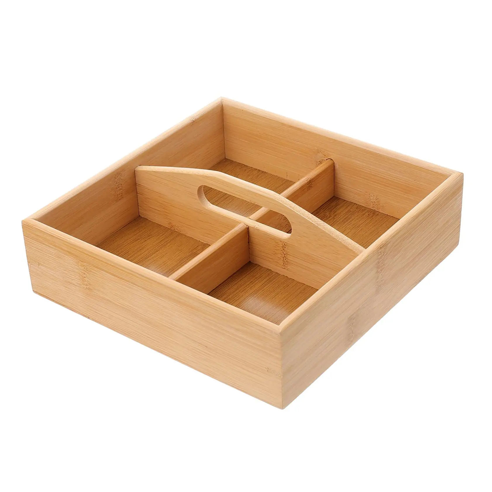 Harmony Hot Selling Spot Wooden Dried Fruit Nan Wooden Handheld Divided Four Grid Candy Storage Box Dry Fruit Box