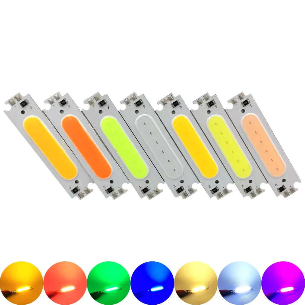 60mm 2W COB LED Strip Small Panel Light 12V White Blue Red Green Pink Purple Orange Color LED Module Lamp for DIY Decor Lighting