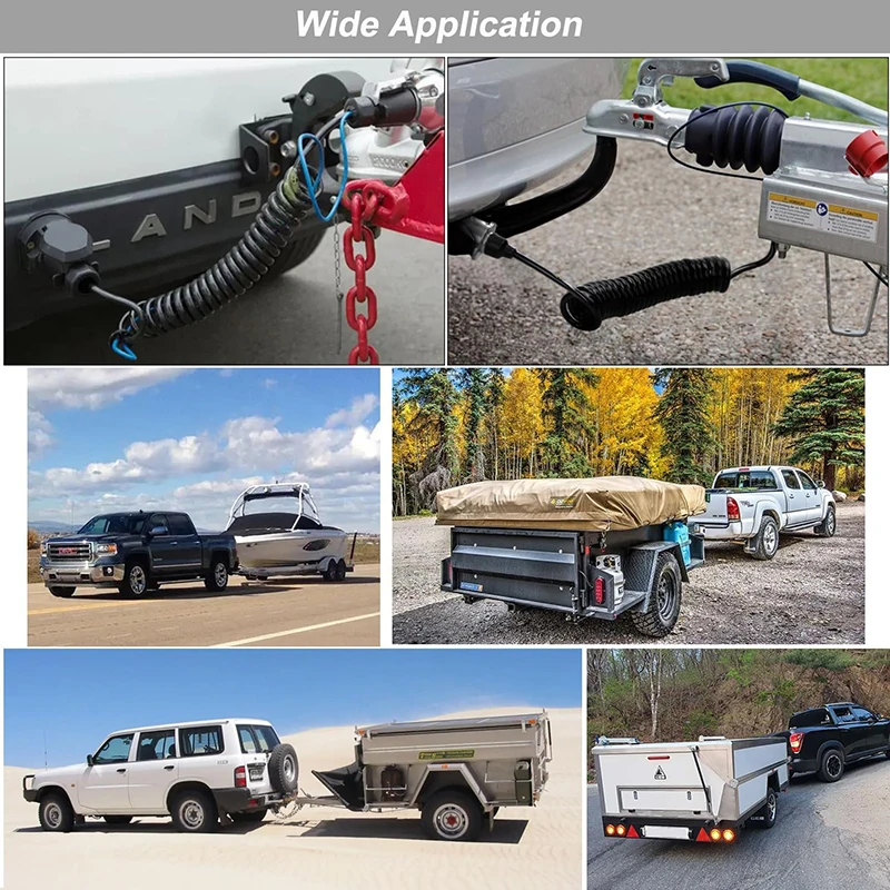 wholesale Trailer Plug Towing Socket Connector 7Pin to 7Pin trailer cable 12V PA/PU/NYLON power supply spiral wire assembly