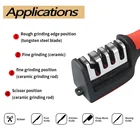 4 in 1 Manual Knife Sharpener Household Diamond Steel Kitchen Accessory with 4 Stages Multi-Task Handle