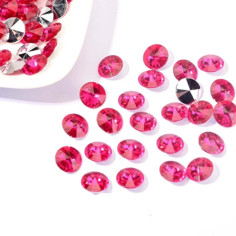 Hot Selling Platform Pointed Bottom Acrylic Satellite Diamond Flying Saucer Shaped Crystal Diamond Diy Head Accessories