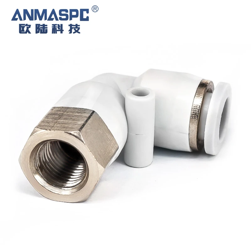 Factory Direct Supply L Form 90 Degree Bucking PC Plastic Pneumatic Air-work Cube Hose Coupling Pipe Reducer Connector Parts