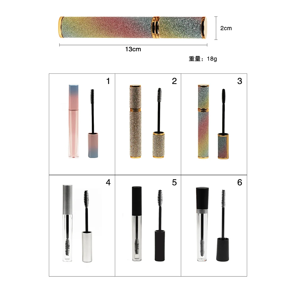 Wholesale factory 4D Eyelash fiber and liquid mascara bottles brushes packing with private label brand mascara tubes