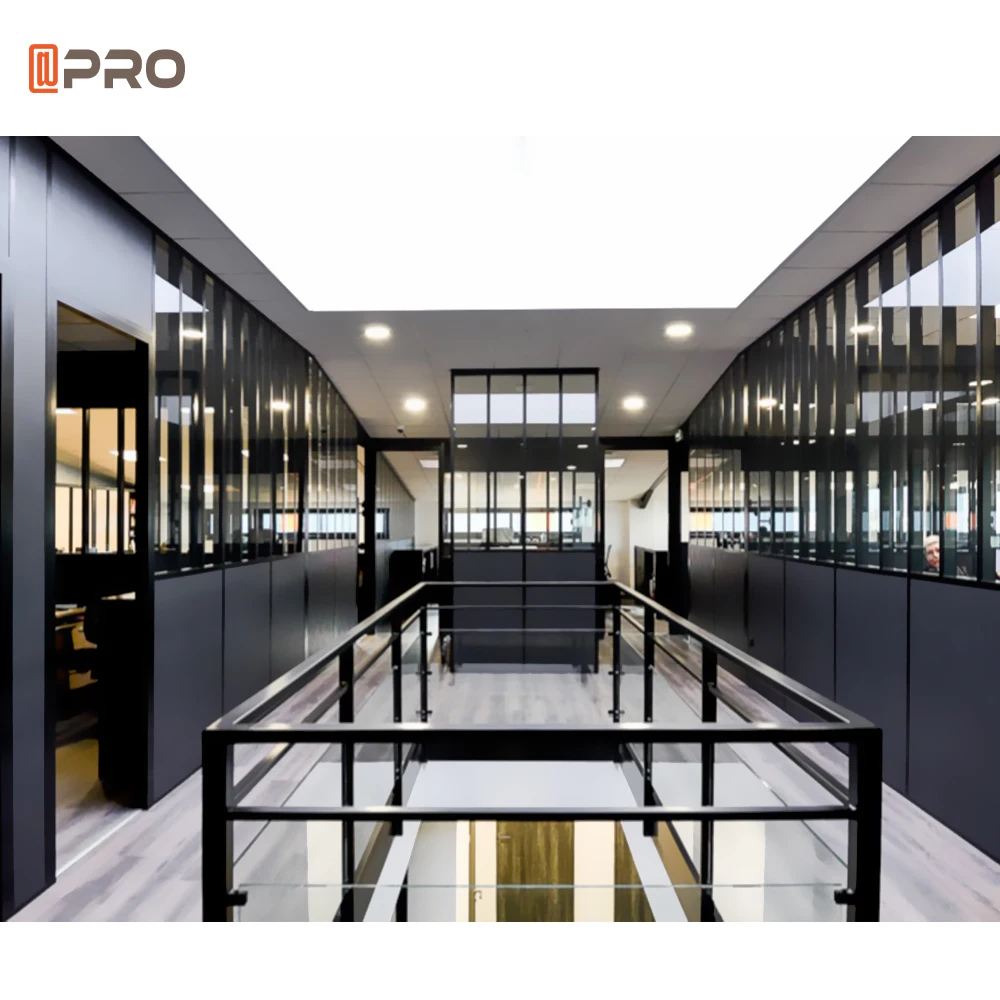 APRO 2024  Modern full height office partition Lowe 12mm glass office acoustic partition clear office partitions