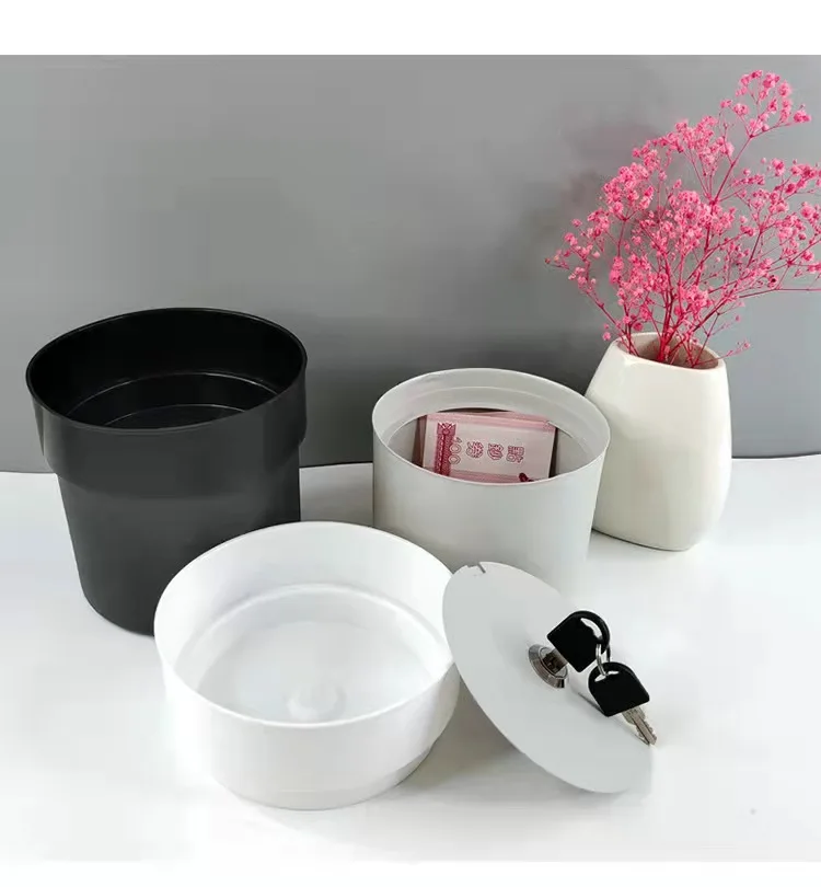 Diversion Stash Hider Secret Flower Pot Safe Secret Hide treasure Outdoor Hidden Compartment Money Safe with Key Lock Box