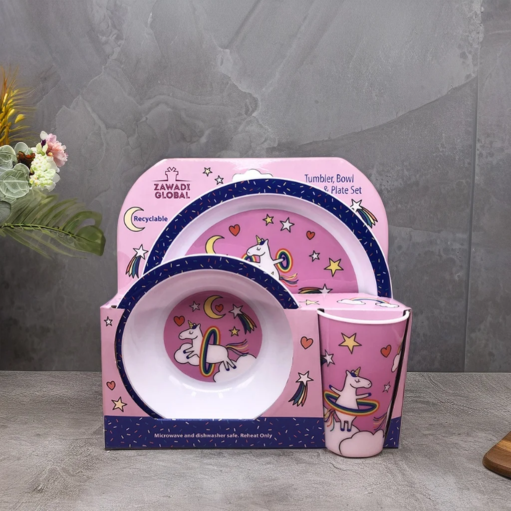 plate for kid 3pcs/Set Tableware  Plastic Plates Cup Dinner Set  Dinnerware Sets