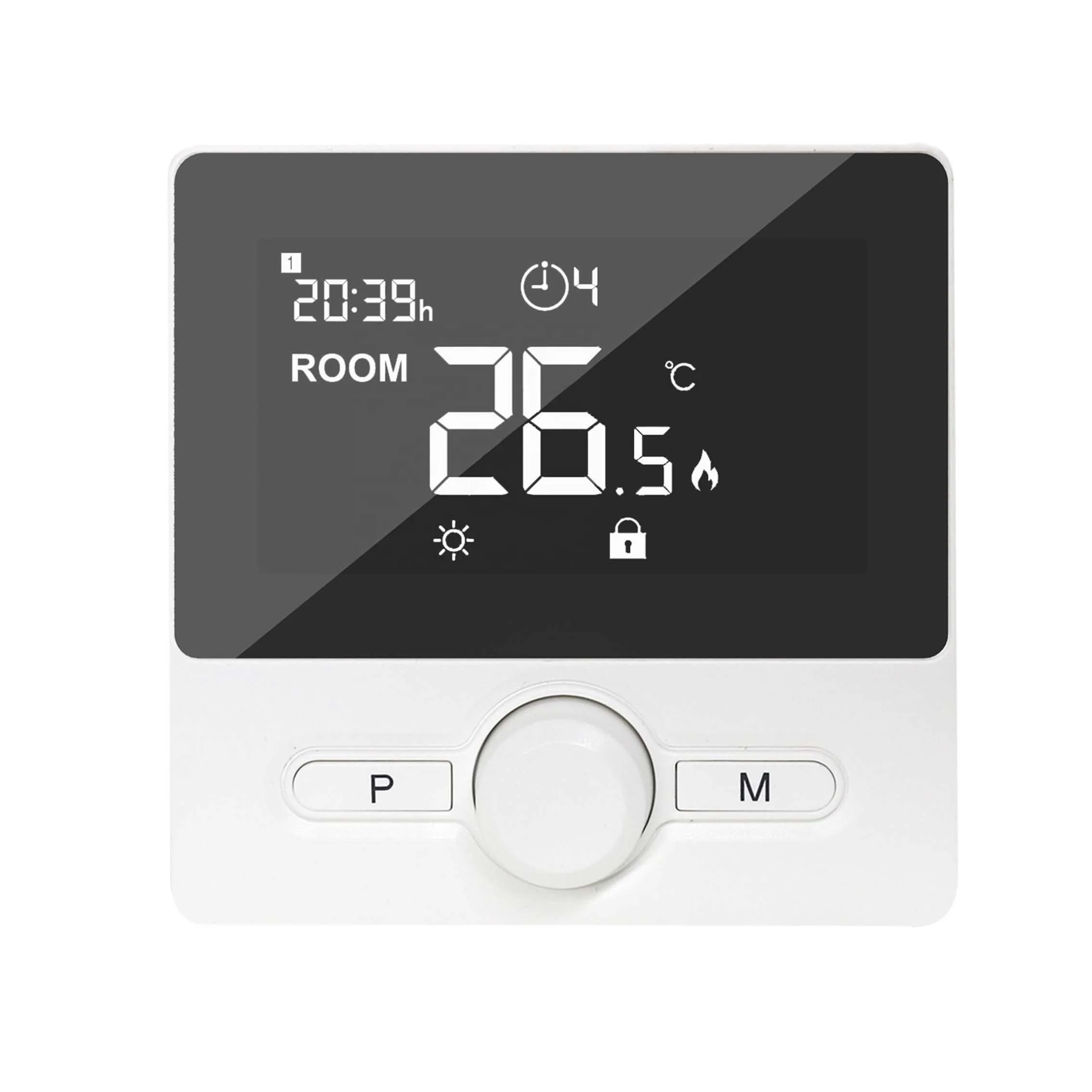 Black WiFi Wireless Thermostat 868MHz Radio to Receiver