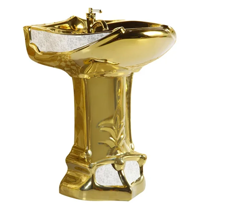 High Quality Golden Plated Sanitary Wares Top Flush Toilet Wc Strap One Piece Ceramic Gold Color Toilet