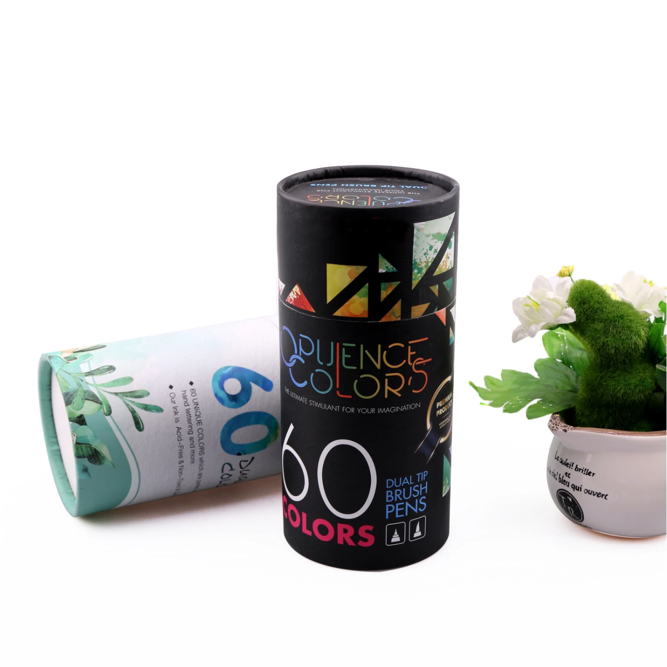 60 Colors Dual Brush Pens Set Fine & Brush Tip Art Markers For Kids Adult Coloring