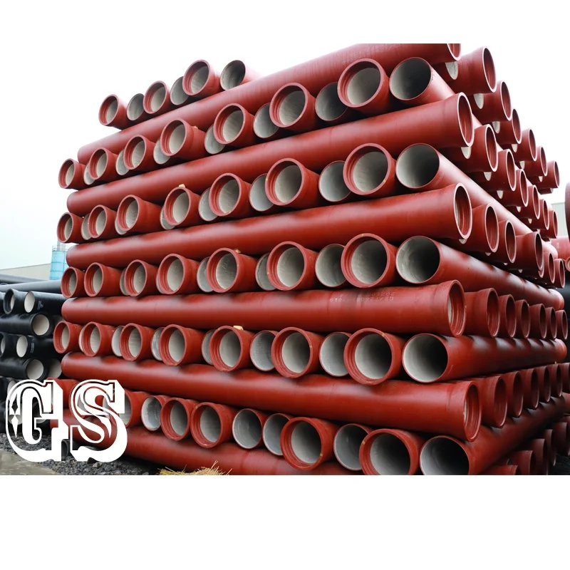 Hot sale ISO2531 DN65~DN1200 Class K9 ductile iron pipe with cement lining for drain away water